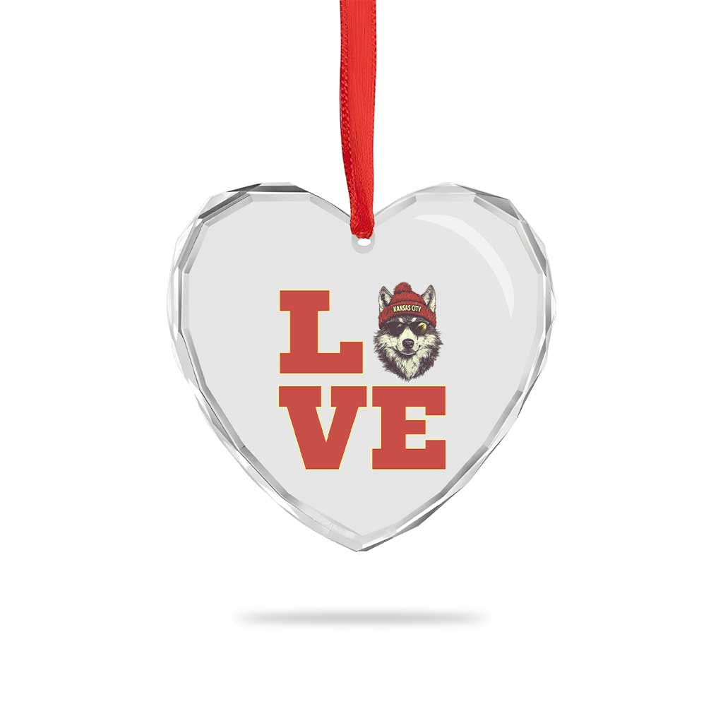 Midwest Wolf Football Pride Heart Crystal Glass Ornament Game Day Gift TS12 Print Your Wear