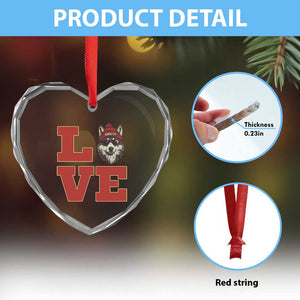 Midwest Wolf Football Pride Heart Crystal Glass Ornament Game Day Gift TS12 Print Your Wear