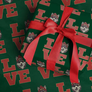 Midwest Wolf Football Pride Wrapping Paper Roll Game Day Gift TS12 Green Print Your Wear