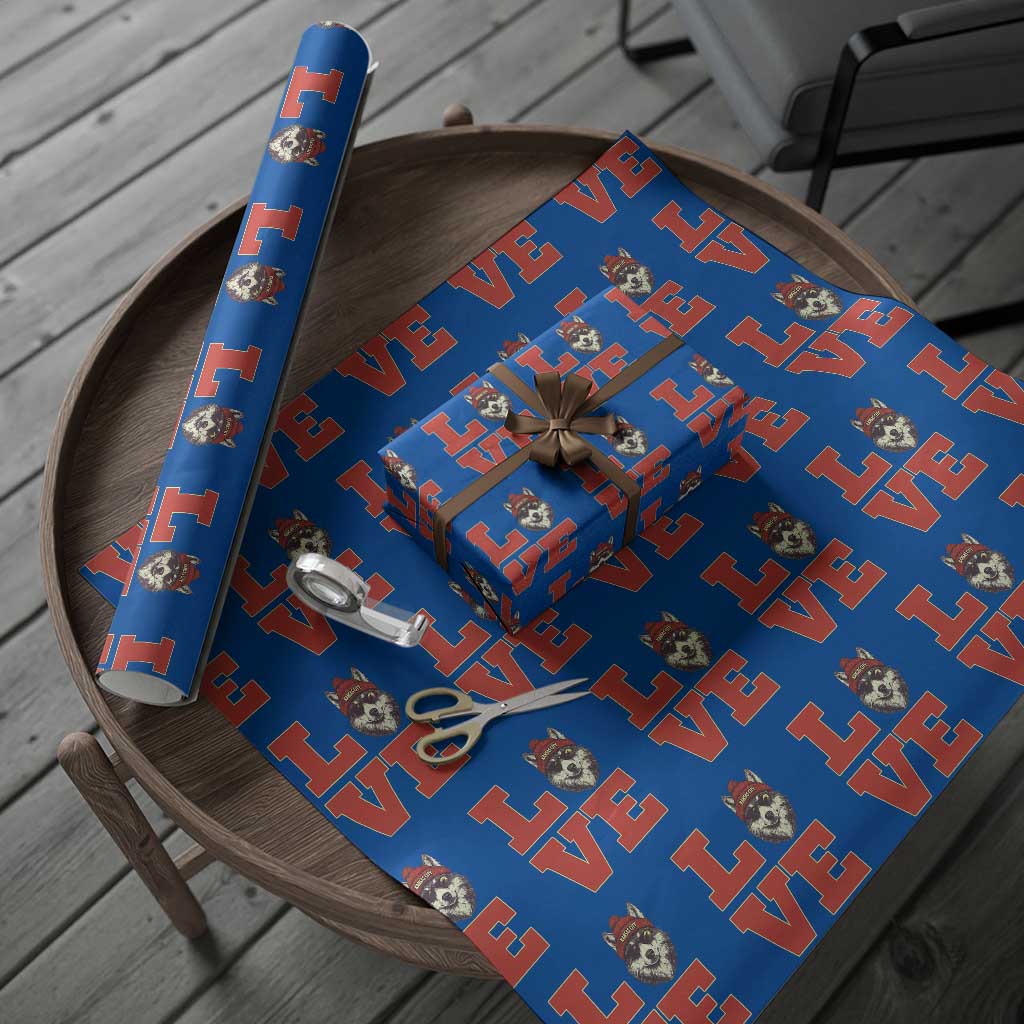 Midwest Wolf Football Pride Wrapping Paper Roll Game Day Gift TS12 Blue Print Your Wear