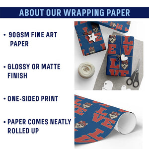 Midwest Wolf Football Pride Wrapping Paper Roll Game Day Gift TS12 Print Your Wear