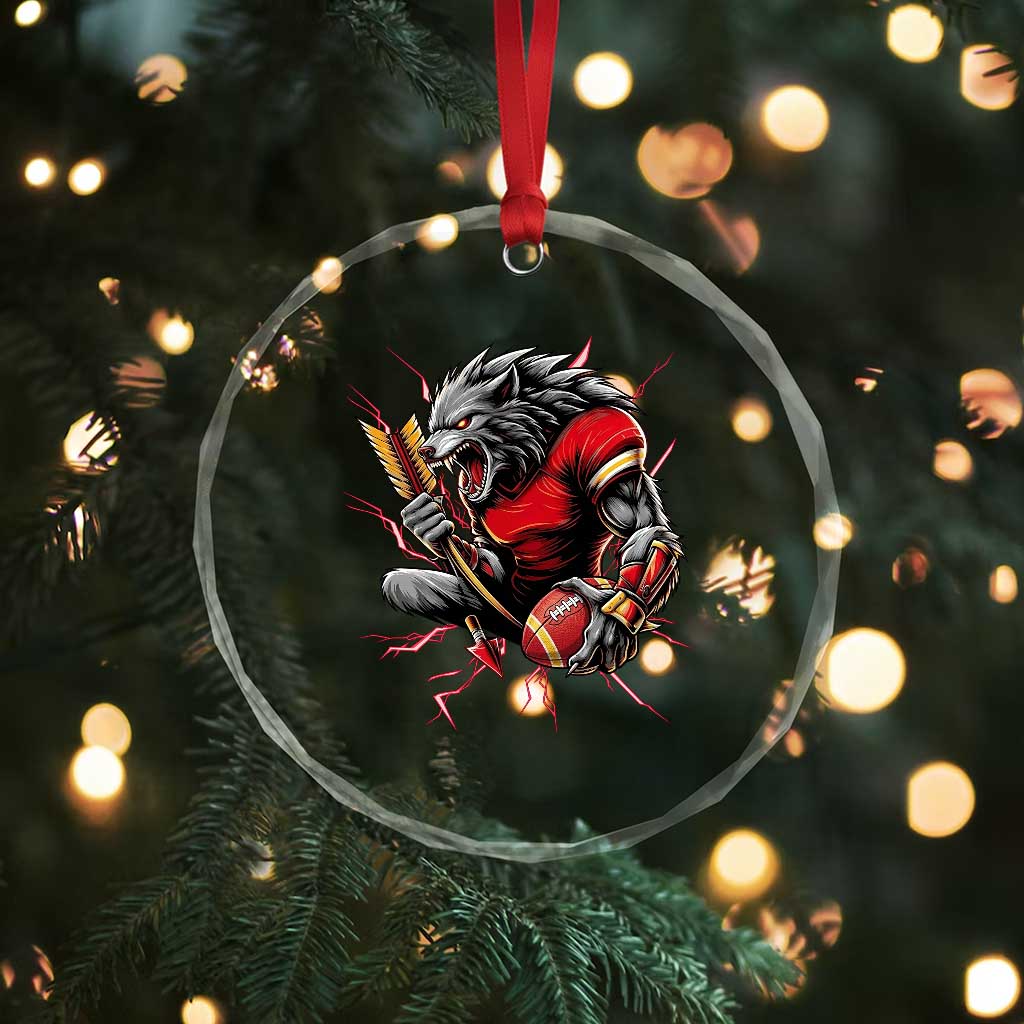 Midwest Wolf Spirit Crystal Glass Ornament American Football Fan Lifestyle TS12 Print Your Wear