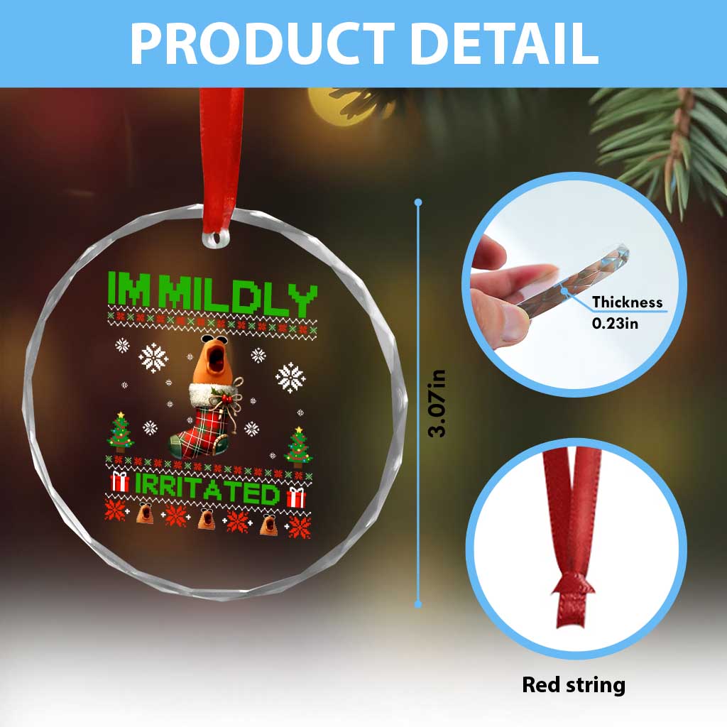 Mildly Irritated Marcus the Worm Meme Crystal Glass Ornament Funny Christmas Stocking Weirdcore TS02 Print Your Wear