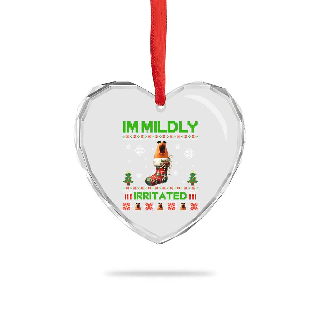 Mildly Irritated Marcus the Worm Meme Heart Crystal Glass Ornament Funny Christmas Stocking Weirdcore TS02 Print Your Wear