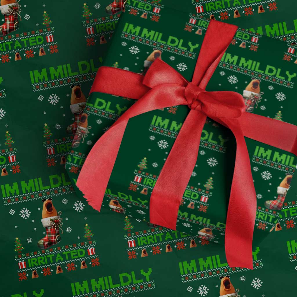 Mildly Irritated Marcus the Worm Meme Wrapping Paper Roll Funny Christmas Stocking Weirdcore TS02 Green Print Your Wear