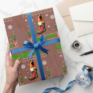 Mildly Irritated Marcus the Worm Meme Wrapping Paper Roll Funny Christmas Stocking Weirdcore TS02 Mocha Print Your Wear