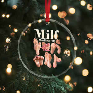 MILF Man I Love Feet Crystal Glass Ornament Funny Sexy Inappropriate Saying Quote TS10 Print Your Wear
