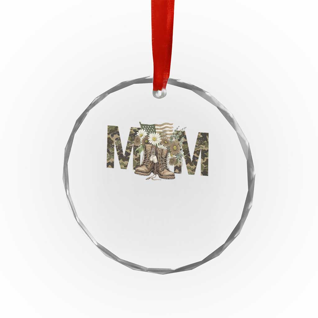 Military Army Mom Floral Combat Shoes Crystal Glass Ornament TS11 Print Your Wear