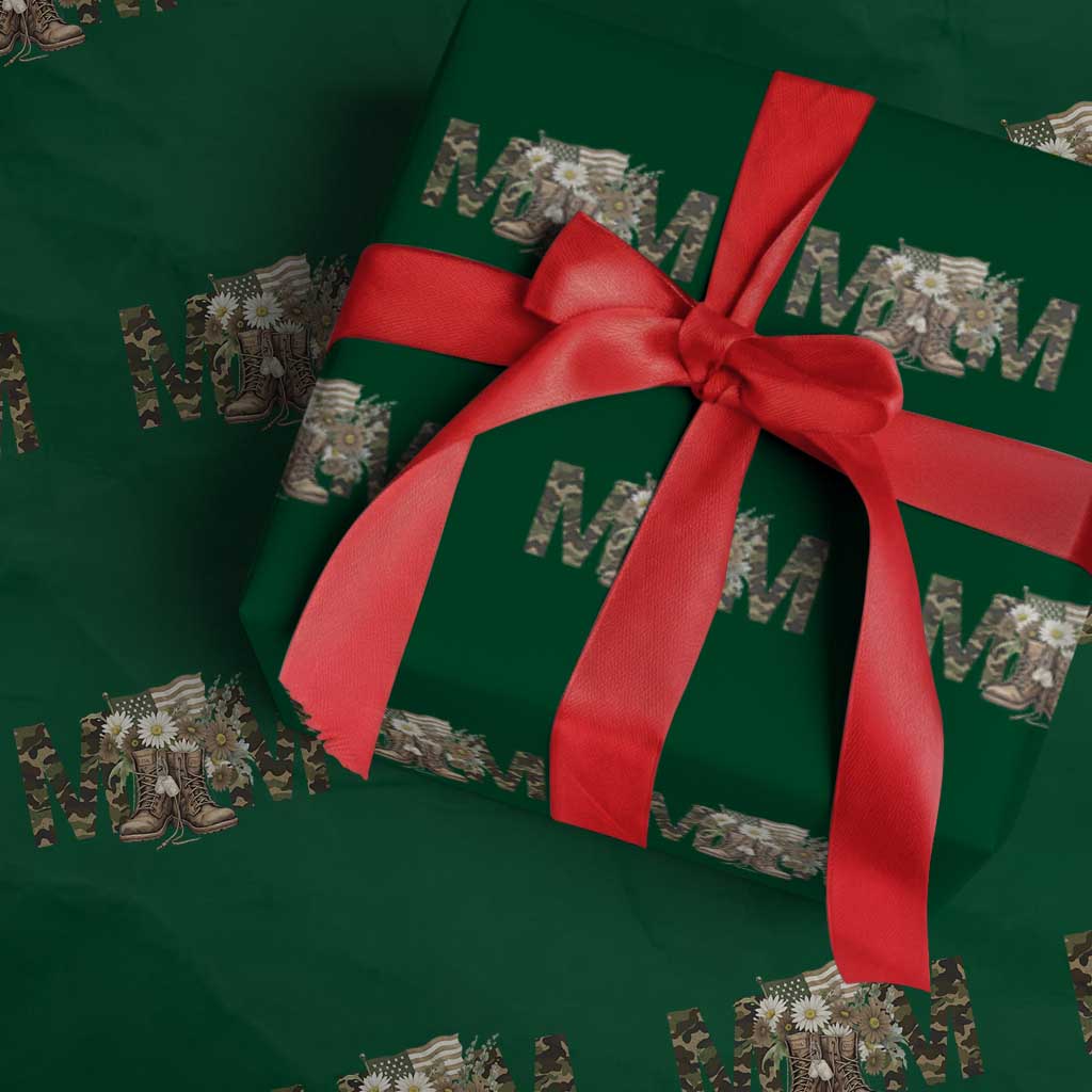 Military Army Mom Floral Combat Shoes Wrapping Paper Roll TS11 Green Print Your Wear
