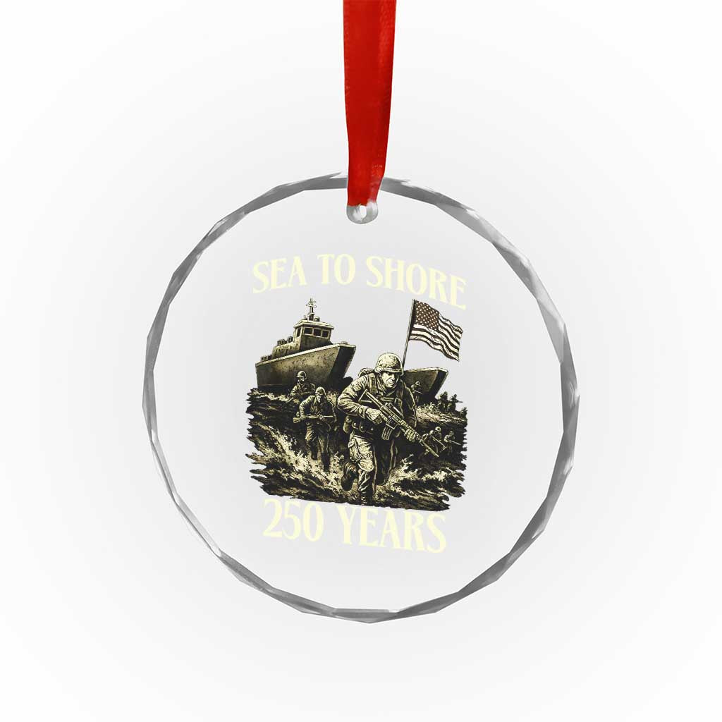 Military Navy 250th Anniversary Crystal Glass Ornament Sea To Shore 250 Years TS02 Print Your Wear