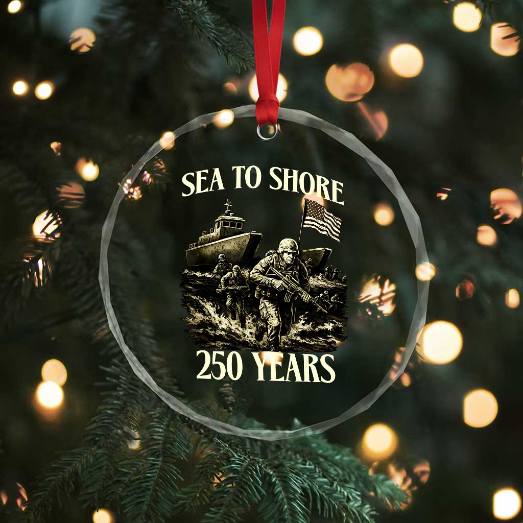 Military Navy 250th Anniversary Crystal Glass Ornament Sea To Shore 250 Years TS02 Print Your Wear