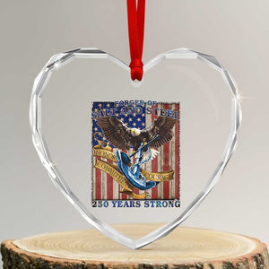 Military Navy 250th Anniversary Heart Crystal Glass Ornament Forged of Salt and Steel Patriotic Eagle Anchor American Flag TS02 Transparent Glass 3'' Heart Print Your Wear