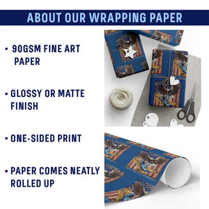Military Navy 250th Anniversary Wrapping Paper Roll Forged of Salt and Steel Patriotic Eagle Anchor American Flag TS02 Print Your Wear