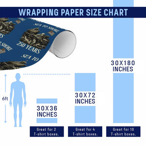 Military Navy 250th Anniversary Wrapping Paper Roll Sea To Shore 250 Years TS02 Print Your Wear