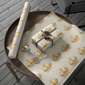 Mindful Aloka the Dog Mindfulness Wrapping Paper Roll Zen Lotus Spiritual Calm TS02 Beige Print Your Wear