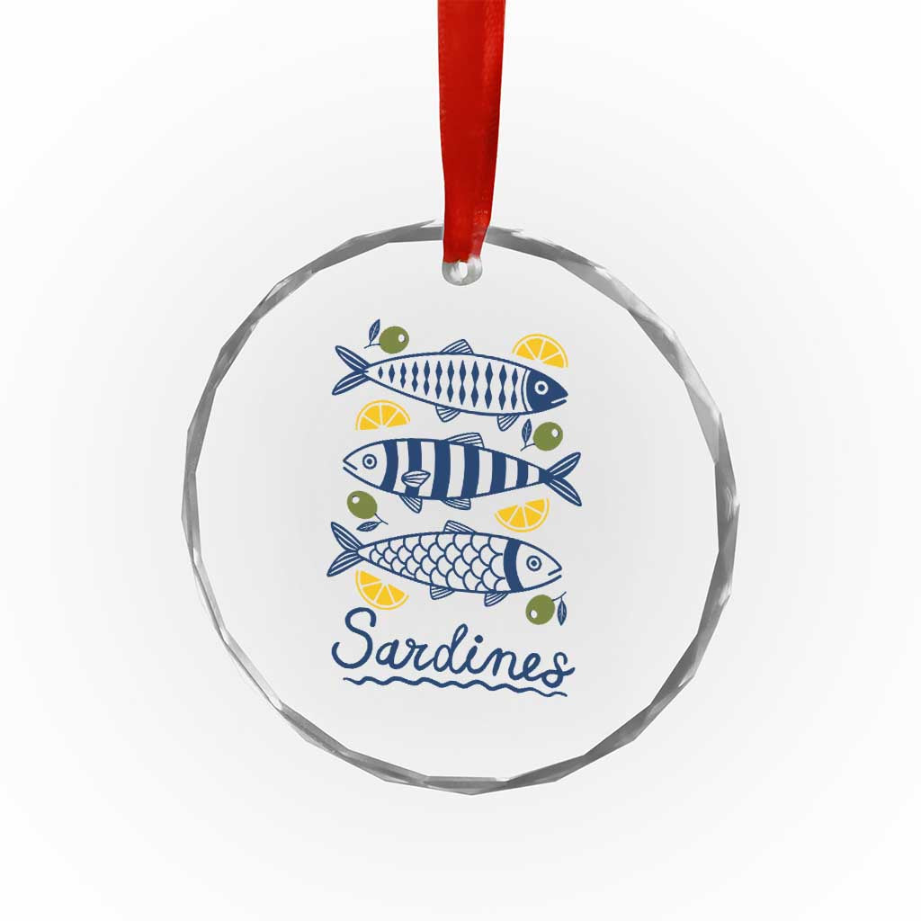 Minimal Sardines Fishermen Aesthetic Retro Crystal Glass Ornament TS11 Print Your Wear
