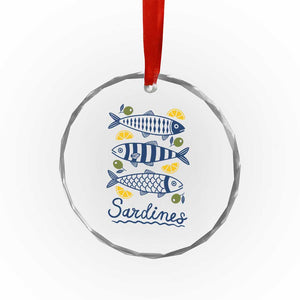 Minimal Sardines Fishermen Aesthetic Retro Crystal Glass Ornament TS11 Print Your Wear