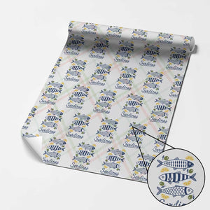 Minimal Sardines Fishermen Aesthetic Retro Wrapping Paper Roll TS11 Christmas Plaid Print Your Wear