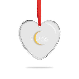 Minimalist 2026 Total Solar Eclipse Heart Crystal Glass Ornament August 12 Totality Astronomy Souvenir TS02 Print Your Wear