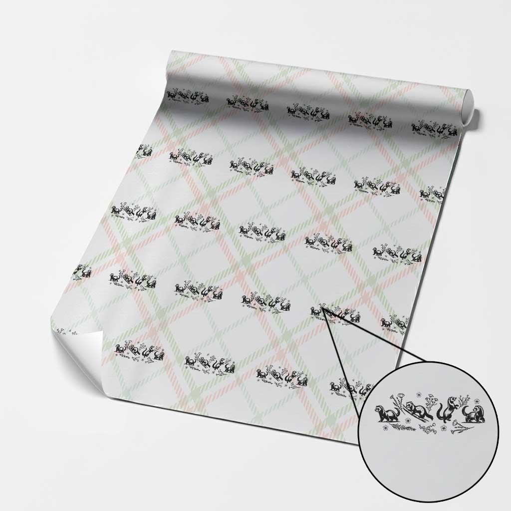 Minimalist Ferret Floral Graphic Wrapping Paper Roll Exotic Pet Owner Gift TS12 Christmas Plaid Print Your Wear