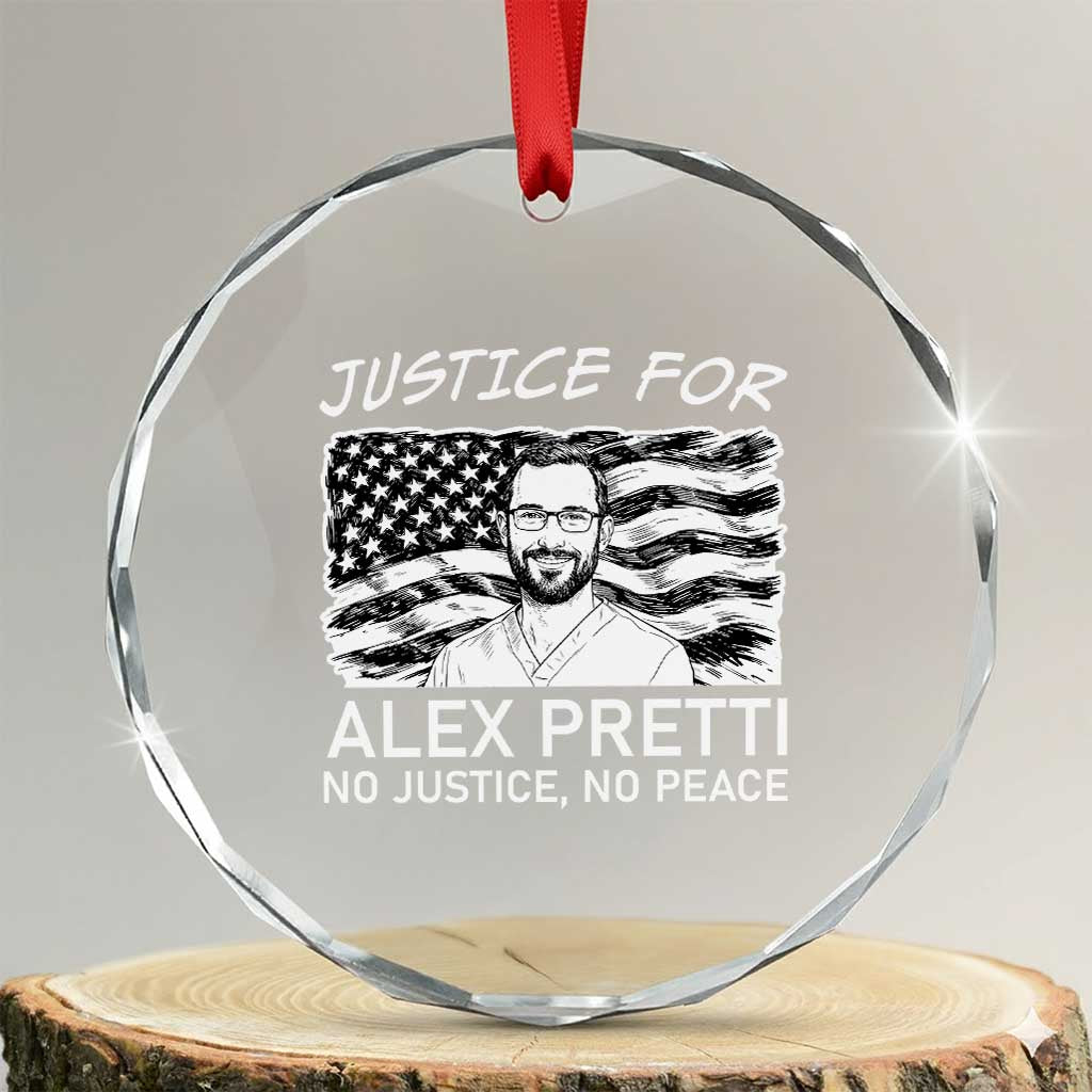 Minneapolis Strong Stand With Alex Crystal Glass Ornament Justice And Solidarity Support Gift TS12 Transparent Glass 3'' Circle Print Your Wear