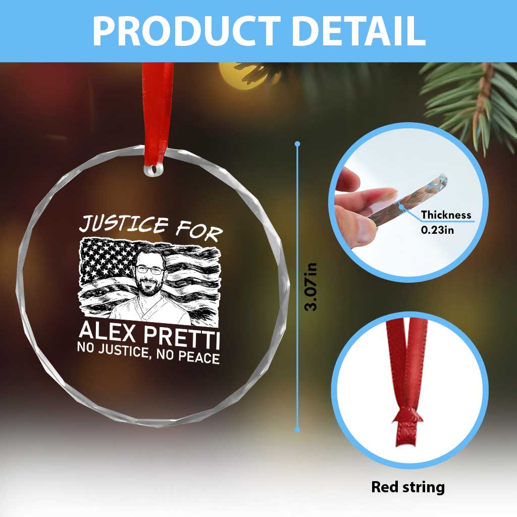 Minneapolis Strong Stand With Alex Crystal Glass Ornament Justice And Solidarity Support Gift TS12 Print Your Wear