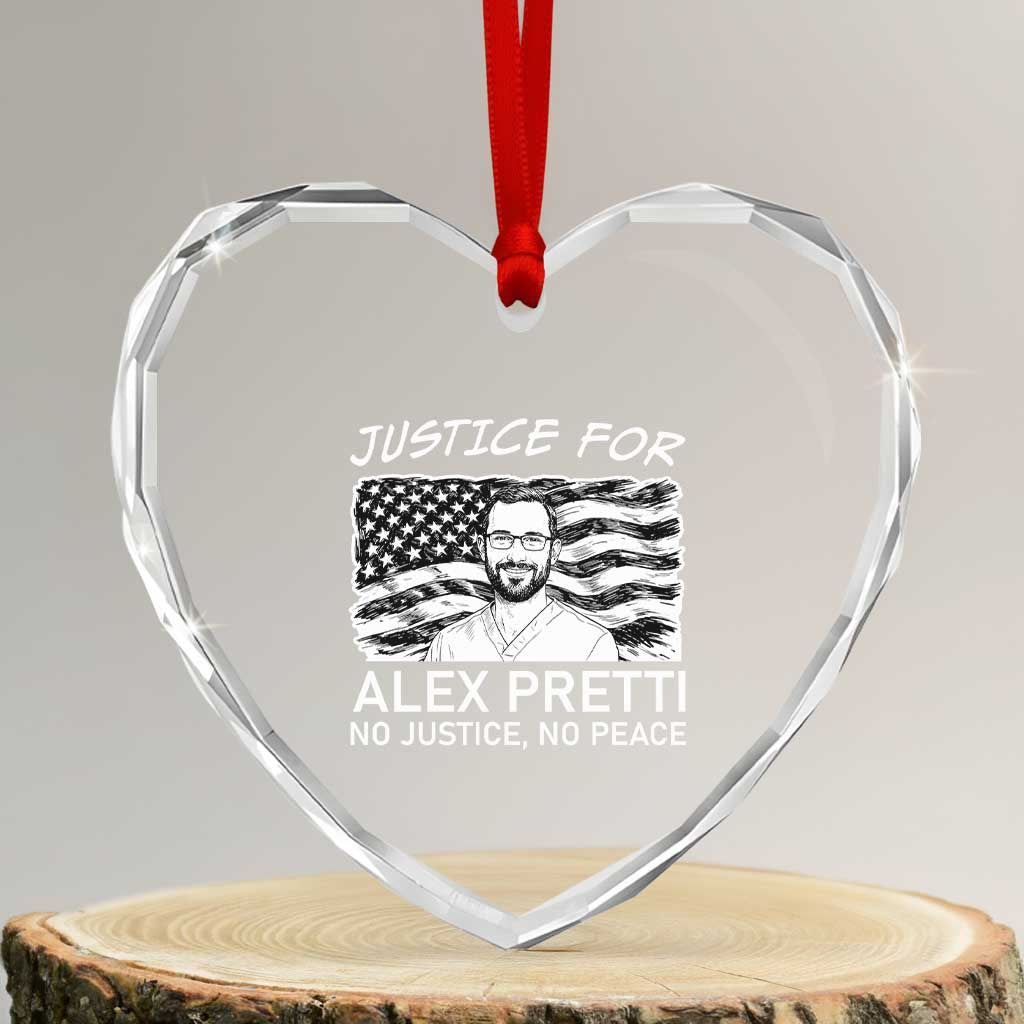 Minneapolis Strong Stand With Alex Heart Crystal Glass Ornament Justice And Solidarity Support Gift TS12 Transparent Glass 3'' Heart Print Your Wear