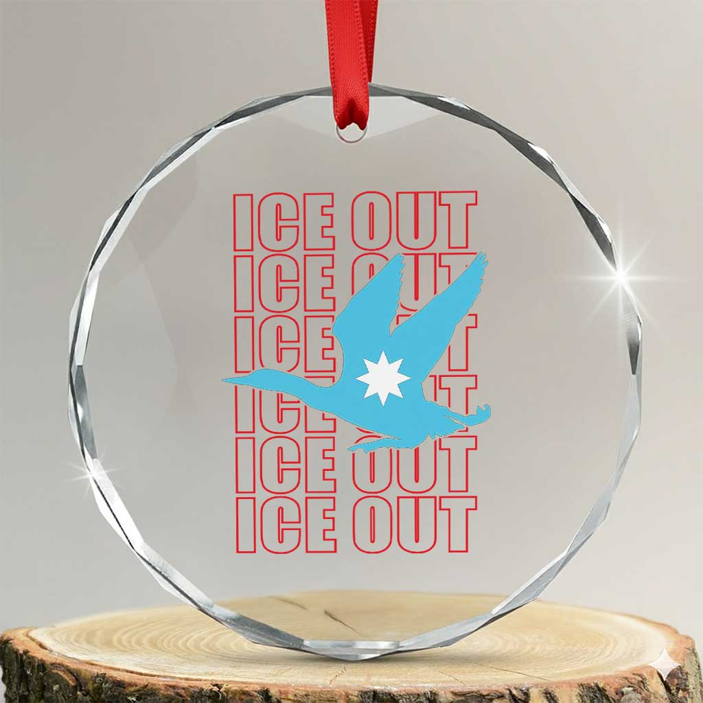 Minnesota Anti ICE Immigration Protest Crystal Glass Ornament Ice Out TS14 Transparent Glass 3'' Circle Print Your Wear