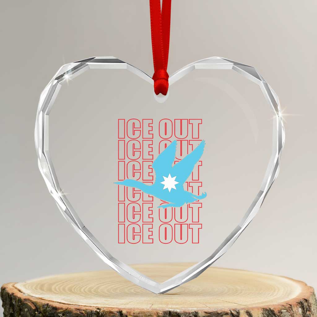 Minnesota Anti ICE Immigration Protest Heart Crystal Glass Ornament Ice Out TS14 Transparent Glass 3'' Heart Print Your Wear