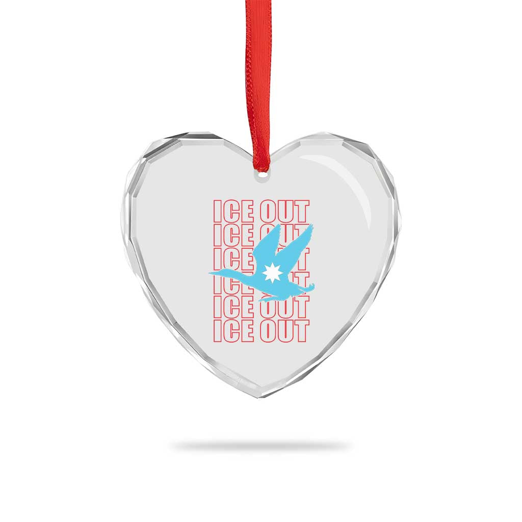 Minnesota Anti ICE Immigration Protest Heart Crystal Glass Ornament Ice Out TS14 Print Your Wear