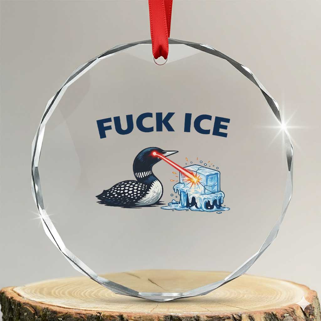 Minnesota Anti ICE Immigration Protest Ladies Crystal Glass Ornament Fuck Ice TS14 Transparent Glass 3'' Circle Print Your Wear