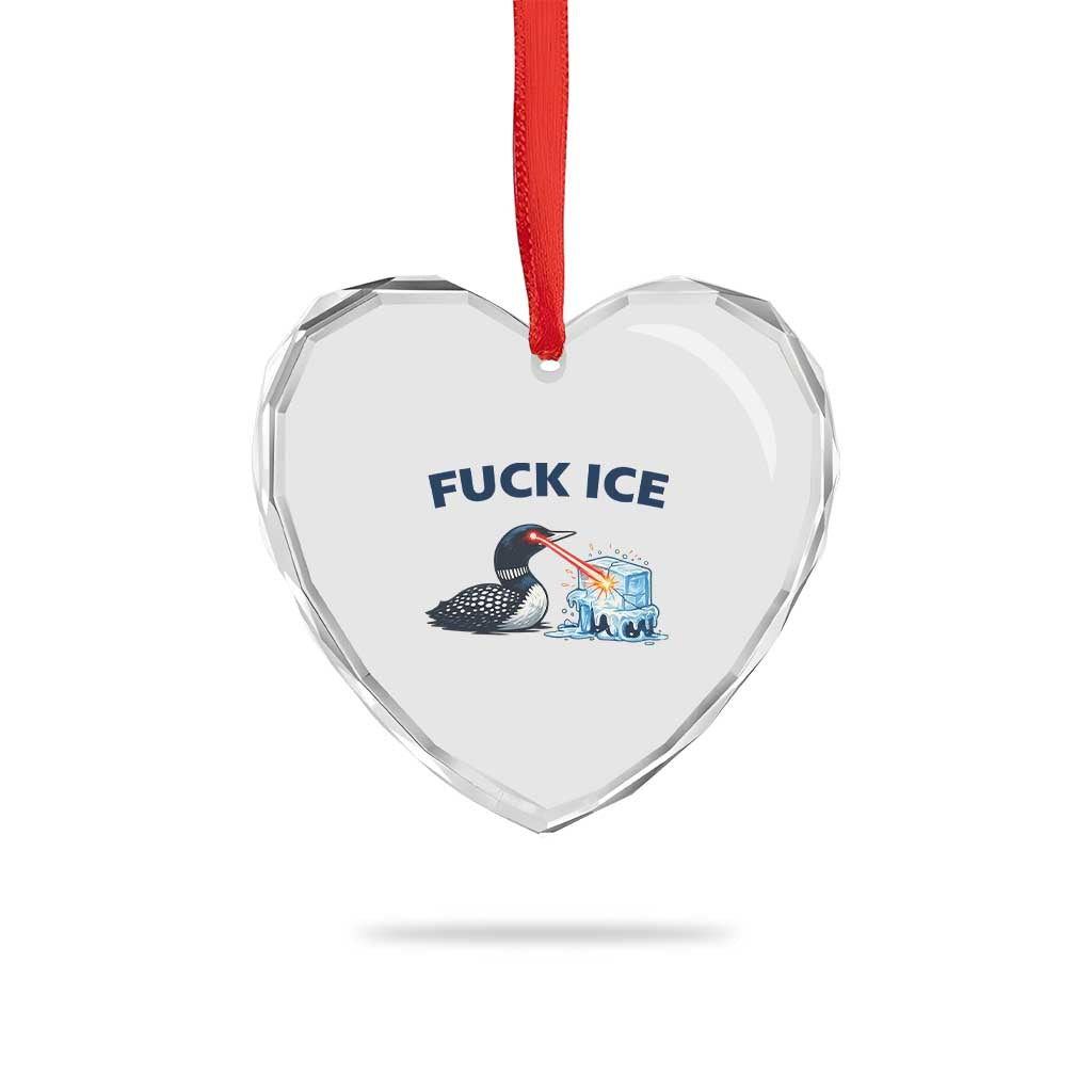 Minnesota Anti ICE Immigration Protest Ladies Heart Crystal Glass Ornament Fuck Ice TS14 Print Your Wear