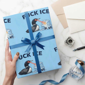 Minnesota Anti ICE Immigration Protest Ladies Wrapping Paper Roll Fuck Ice TS14 Light Blue Print Your Wear