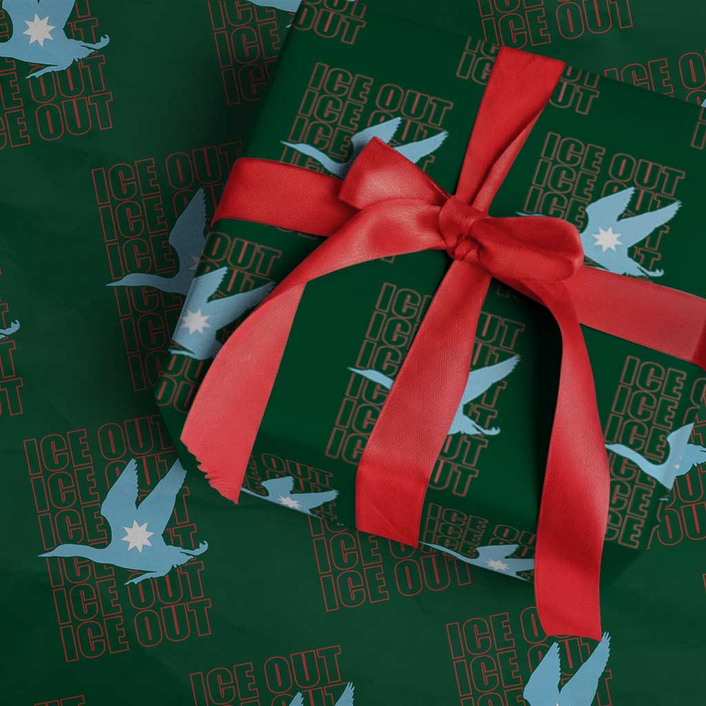 Minnesota Anti ICE Immigration Protest Wrapping Paper Roll Ice Out TS14 Green Print Your Wear