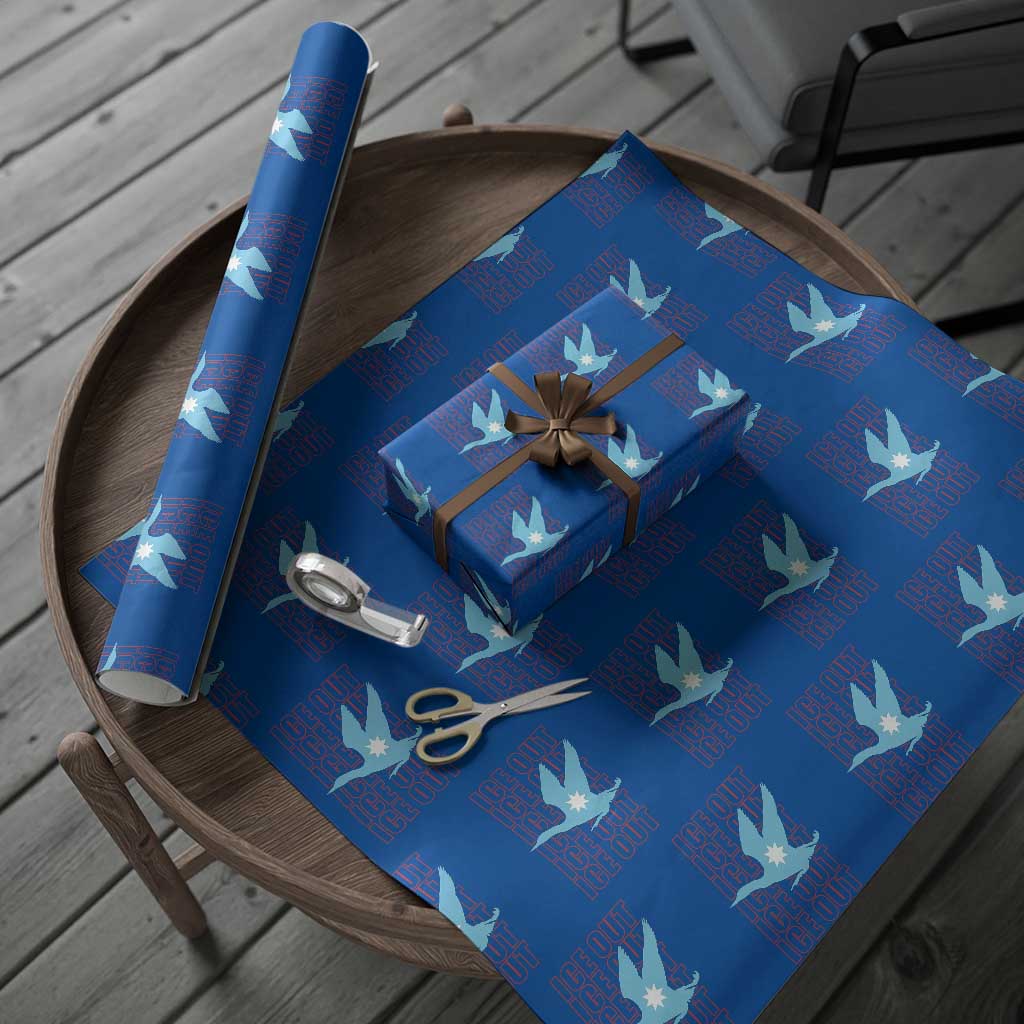 Minnesota Anti ICE Immigration Protest Wrapping Paper Roll Ice Out TS14 Blue Print Your Wear