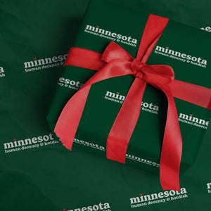 Minnesota Human Decency and Hotdish Wrapping Paper Roll MN Nice Social Justice and Human Rights TS02 Green Print Your Wear
