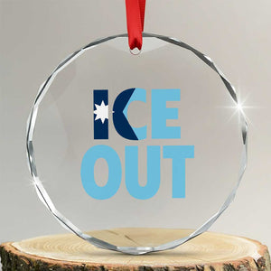 Minnesota Ice Out Crystal Glass Ornament MN State Anti Ice Movement Protest Statement TS11 Transparent Glass 3'' Circle Print Your Wear