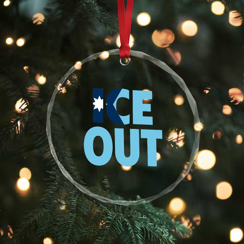 Minnesota Ice Out Crystal Glass Ornament MN State Anti Ice Movement Protest Statement TS11 Print Your Wear