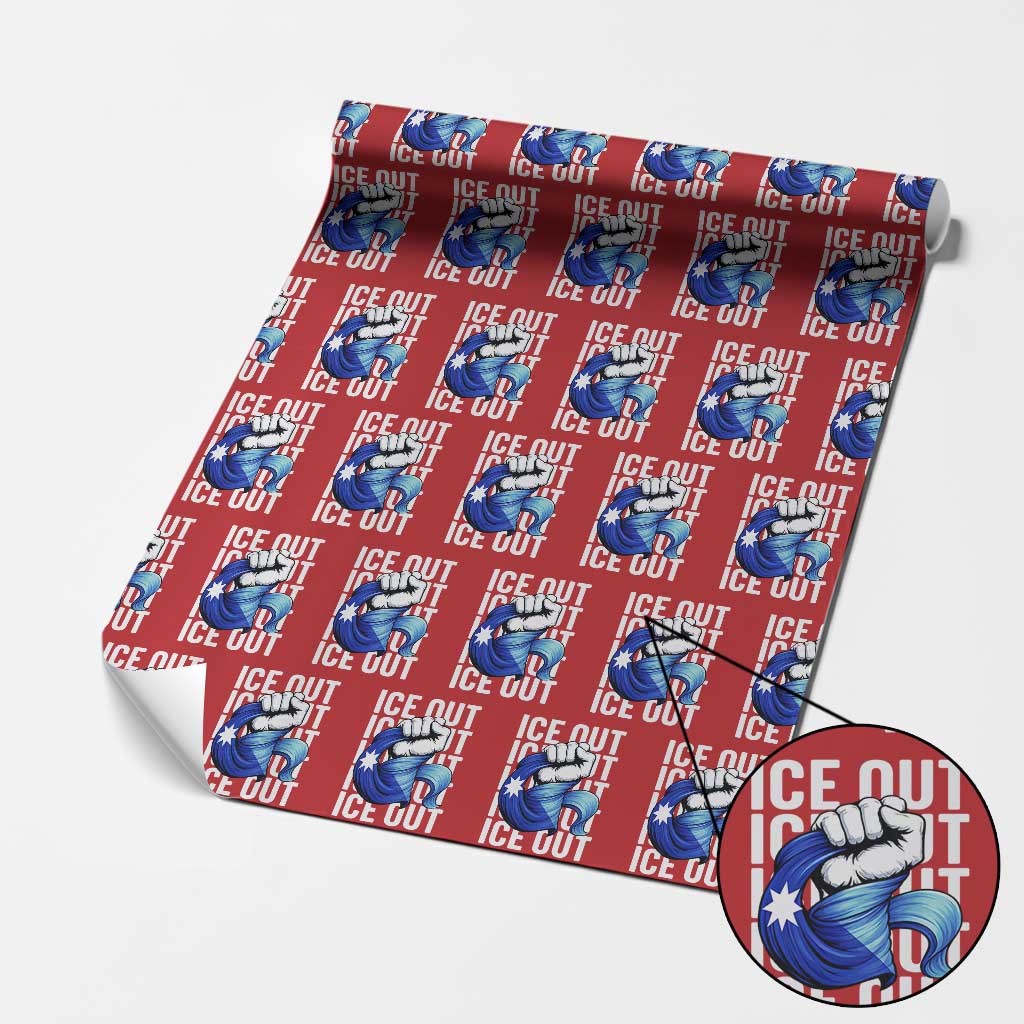 Minnesota Ice Out Wrapping Paper Roll Anti Ice Movement Protest TS12 Red Print Your Wear