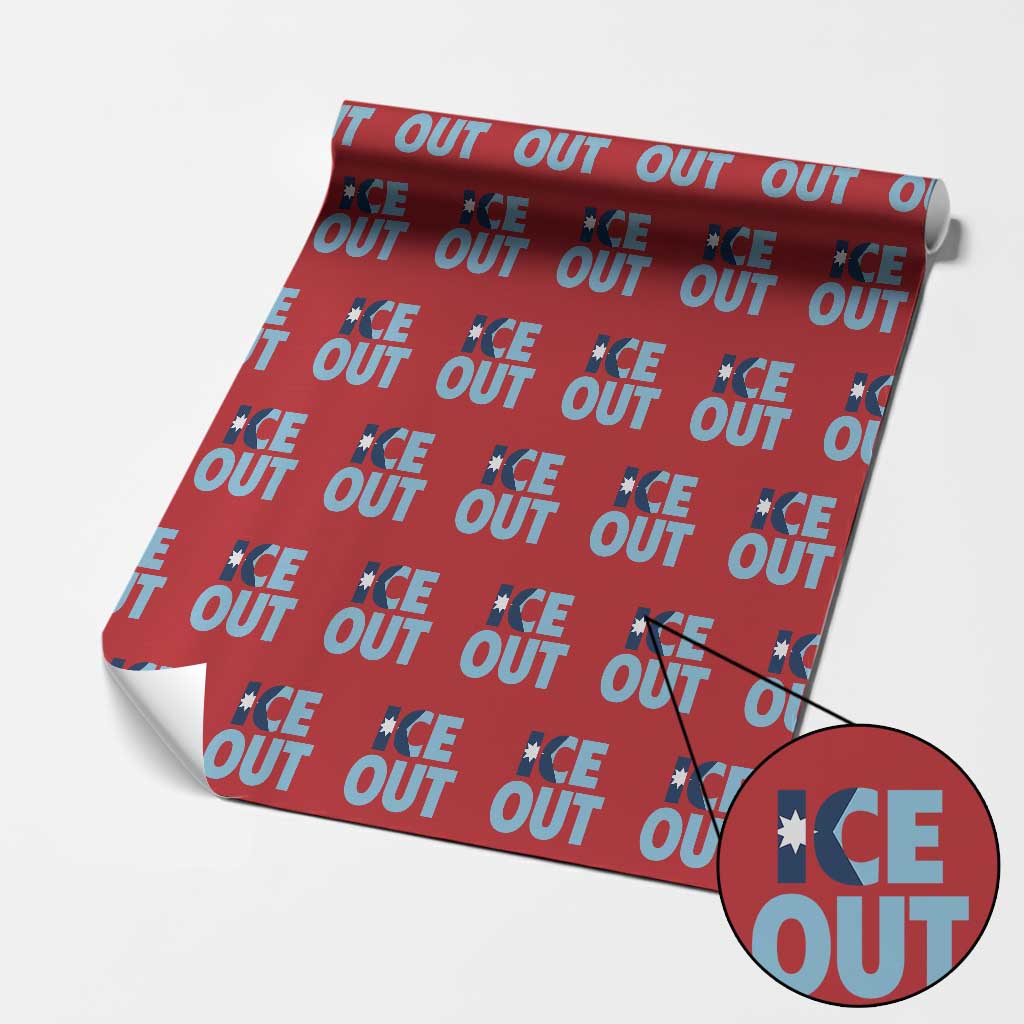 Minnesota Ice Out Wrapping Paper Roll MN State Anti Ice Movement Protest Statement TS11 Red Print Your Wear