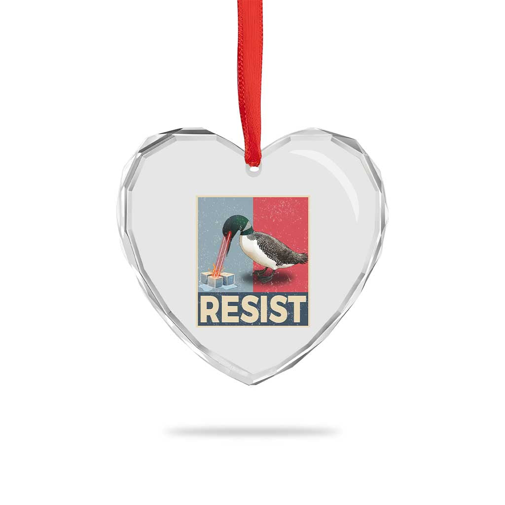 Minnesota Loon Resist Heart Crystal Glass Ornament Loon Bird Laser Ice Cube Poster Graphic TS11 Print Your Wear