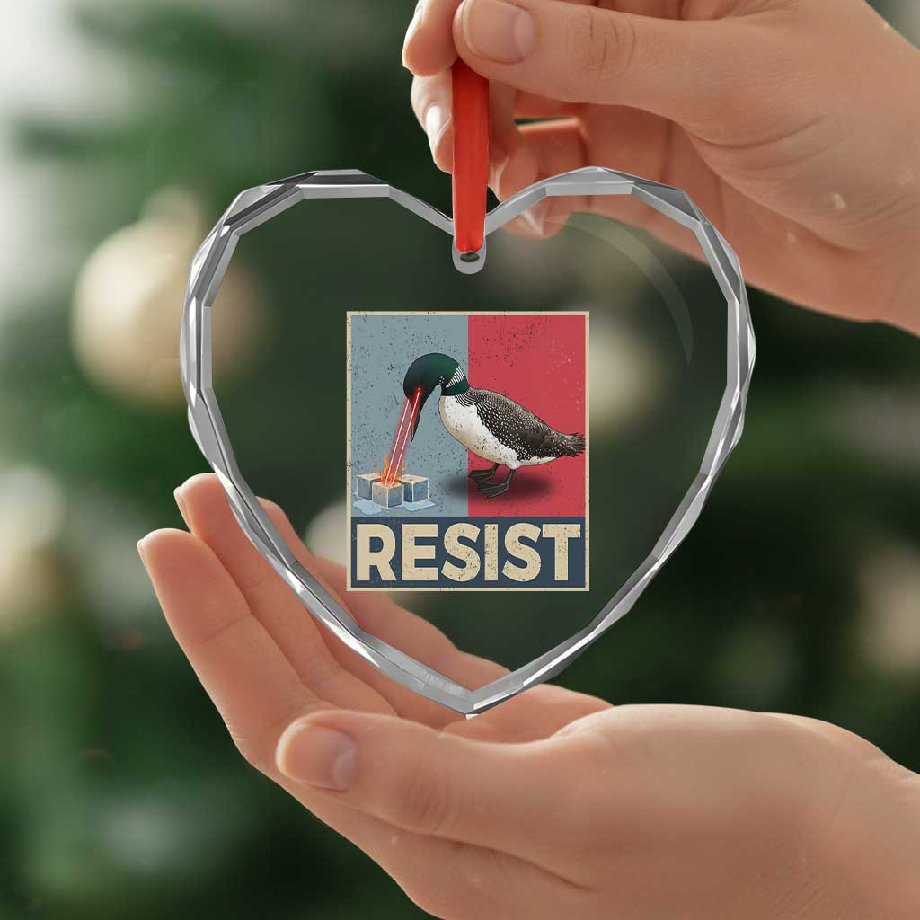 Minnesota Loon Resist Heart Crystal Glass Ornament Loon Bird Laser Ice Cube Poster Graphic TS11 Print Your Wear