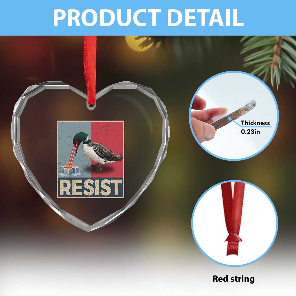 Minnesota Loon Resist Heart Crystal Glass Ornament Loon Bird Laser Ice Cube Poster Graphic TS11 Print Your Wear