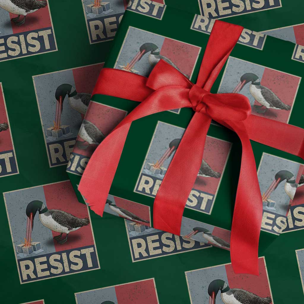 Minnesota Loon Resist Wrapping Paper Roll Loon Bird Laser Ice Cube Poster Graphic TS11 Green Print Your Wear