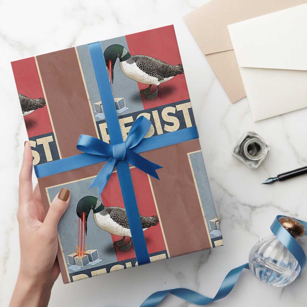 Minnesota Loon Resist Wrapping Paper Roll Loon Bird Laser Ice Cube Poster Graphic TS11 Mocha Print Your Wear