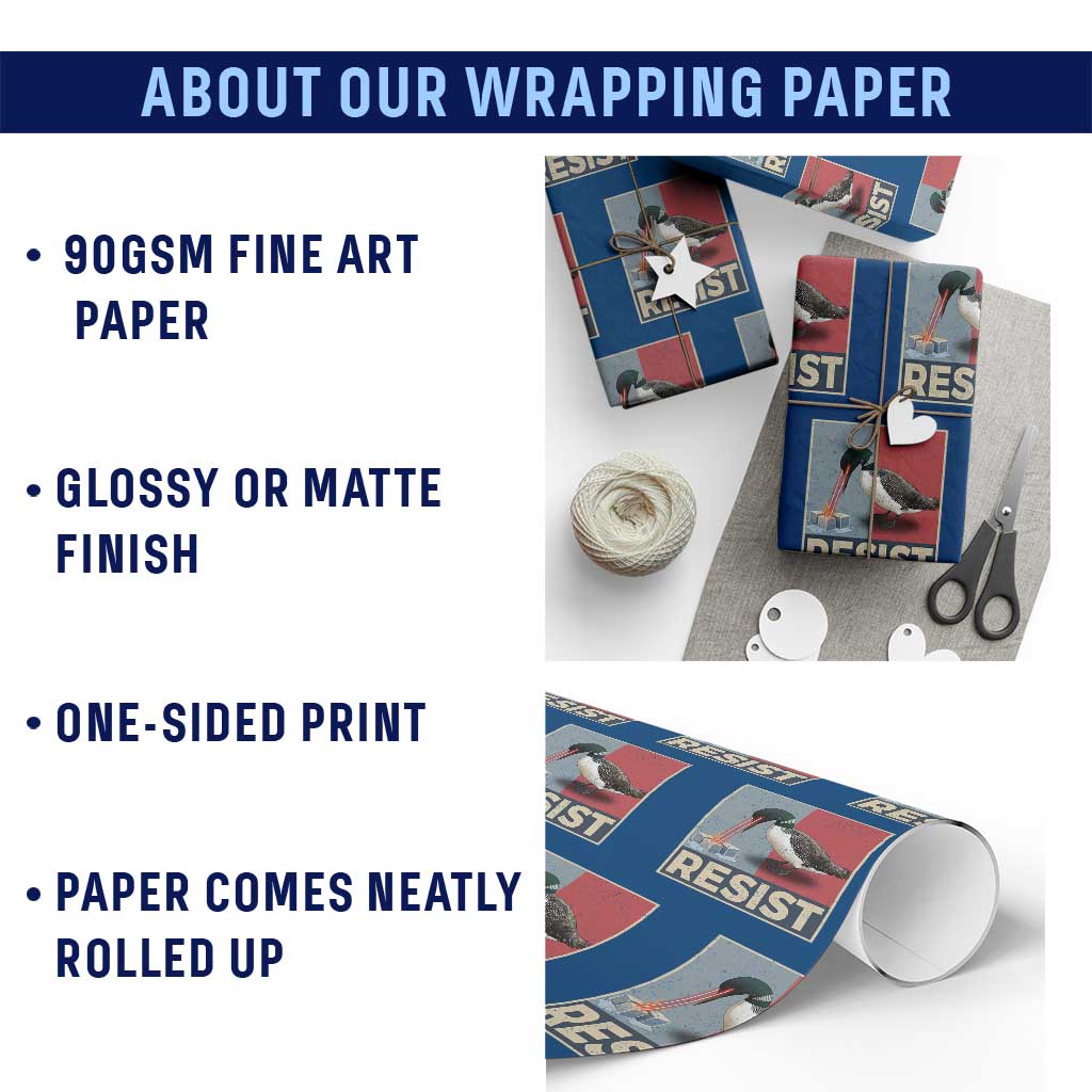 Minnesota Loon Resist Wrapping Paper Roll Loon Bird Laser Ice Cube Poster Graphic TS11 Print Your Wear