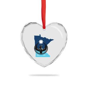 Minnesota Loon Rising Heart Crystal Glass Ornament Star Emblem MN State Flag Pride TS02 Print Your Wear