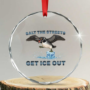 Minnesota Loon Salt The Streets Get Ice Out Crystal Glass Ornament TS12 Transparent Glass 3'' Circle Print Your Wear