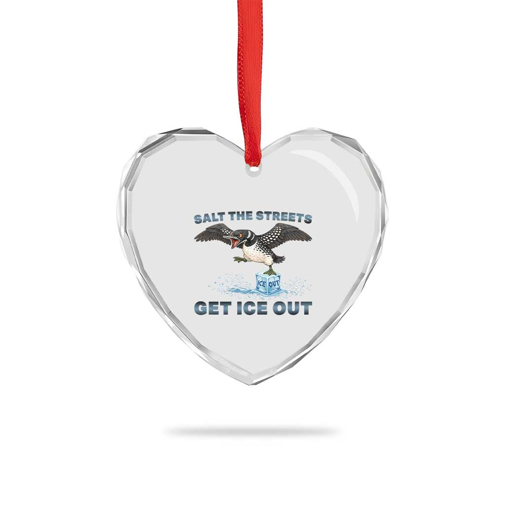Minnesota Loon Salt The Streets Get Ice Out Heart Crystal Glass Ornament TS12 Print Your Wear