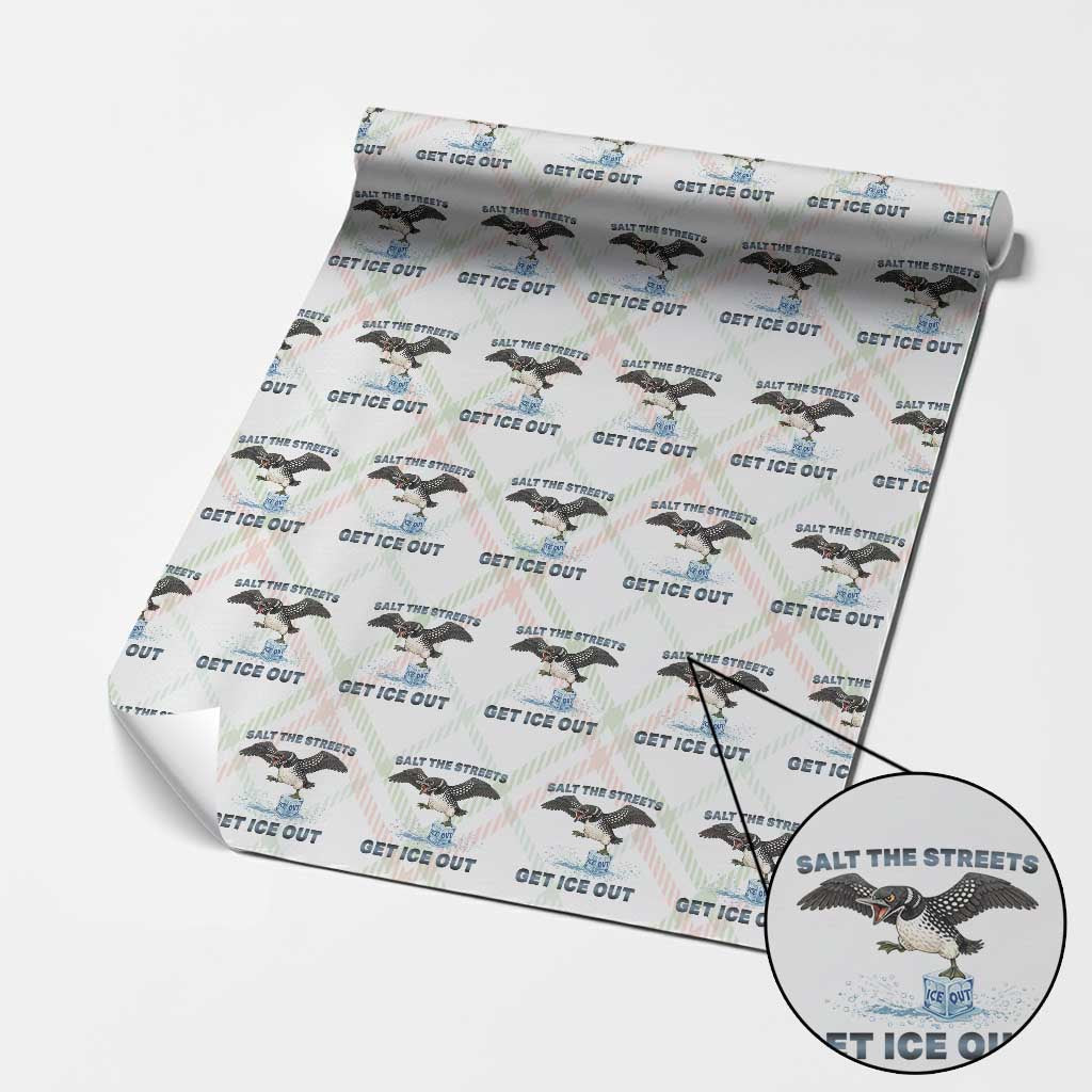 Minnesota Loon Salt The Streets Get Ice Out Wrapping Paper Roll TS12 Christmas Plaid Print Your Wear